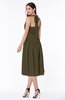 Cute Halter Sleeveless Half Backless Chiffon Tea Length Plus Size Bridesmaid Dresses