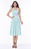 Cute Halter Sleeveless Half Backless Chiffon Tea Length Plus Size Bridesmaid Dresses
