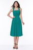 Cute Halter Sleeveless Half Backless Chiffon Tea Length Plus Size Bridesmaid Dresses
