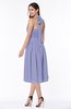 Cute Halter Sleeveless Half Backless Chiffon Tea Length Plus Size Bridesmaid Dresses