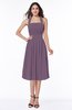 Cute Halter Sleeveless Half Backless Chiffon Tea Length Plus Size Bridesmaid Dresses