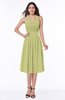Cute Halter Sleeveless Half Backless Chiffon Tea Length Plus Size Bridesmaid Dresses