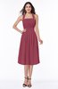 Cute Halter Sleeveless Half Backless Chiffon Tea Length Plus Size Bridesmaid Dresses