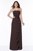 Mature Strapless Half Backless Chiffon Floor Length Flower Plus Size Bridesmaid Dresses