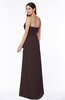 Mature Strapless Half Backless Chiffon Floor Length Flower Plus Size Bridesmaid Dresses
