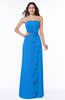 Mature Strapless Half Backless Chiffon Floor Length Flower Plus Size Bridesmaid Dresses