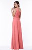 Classic A-line Half Backless Floor Length Ruching Plus Size Bridesmaid Dresses