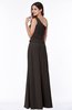 Classic A-line Half Backless Floor Length Ruching Plus Size Bridesmaid Dresses