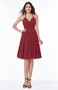 Sexy A-line Halter Chiffon Knee Length Pleated Plus Size Bridesmaid Dresses