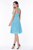 Sexy A-line Halter Chiffon Knee Length Pleated Plus Size Bridesmaid Dresses