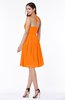 Sexy A-line Halter Chiffon Knee Length Pleated Plus Size Bridesmaid Dresses
