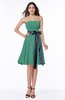 Classic A-line Strapless Knee Length Ruching Plus Size Bridesmaid Dresses