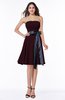 Classic A-line Strapless Knee Length Ruching Plus Size Bridesmaid Dresses