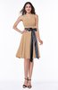 Classic A-line Strapless Knee Length Ruching Plus Size Bridesmaid Dresses