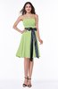 Classic A-line Strapless Knee Length Ruching Plus Size Bridesmaid Dresses