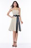 Classic A-line Strapless Knee Length Ruching Plus Size Bridesmaid Dresses