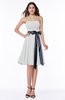 Classic A-line Strapless Knee Length Ruching Plus Size Bridesmaid Dresses