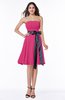 Classic A-line Strapless Knee Length Ruching Plus Size Bridesmaid Dresses