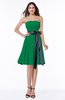 Classic A-line Strapless Knee Length Ruching Plus Size Bridesmaid Dresses