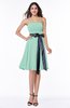 Classic A-line Strapless Knee Length Ruching Plus Size Bridesmaid Dresses
