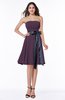 Classic A-line Strapless Knee Length Ruching Plus Size Bridesmaid Dresses