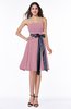 Classic A-line Strapless Knee Length Ruching Plus Size Bridesmaid Dresses