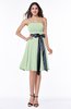 Classic A-line Strapless Knee Length Ruching Plus Size Bridesmaid Dresses