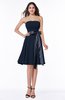 Classic A-line Strapless Knee Length Ruching Plus Size Bridesmaid Dresses