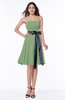 Classic A-line Strapless Knee Length Ruching Plus Size Bridesmaid Dresses