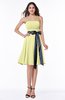 Classic A-line Strapless Knee Length Ruching Plus Size Bridesmaid Dresses