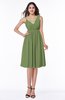 Modern Thick Straps Sleeveless Chiffon Knee Length Ruching Plus Size Bridesmaid Dresses
