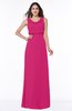 Modern A-line Jewel Chiffon Draped Plus Size Bridesmaid Dresses