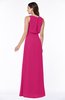 Modern A-line Jewel Chiffon Draped Plus Size Bridesmaid Dresses