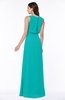 Modern A-line Jewel Chiffon Draped Plus Size Bridesmaid Dresses