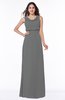 Modern A-line Jewel Chiffon Draped Plus Size Bridesmaid Dresses