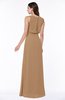 Modern A-line Jewel Chiffon Draped Plus Size Bridesmaid Dresses