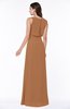 Modern A-line Jewel Chiffon Draped Plus Size Bridesmaid Dresses
