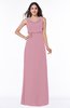 Modern A-line Jewel Chiffon Draped Plus Size Bridesmaid Dresses