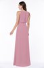 Modern A-line Jewel Chiffon Draped Plus Size Bridesmaid Dresses