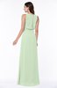 Modern A-line Jewel Chiffon Draped Plus Size Bridesmaid Dresses