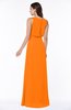 Modern A-line Jewel Chiffon Draped Plus Size Bridesmaid Dresses