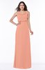 Modern A-line Jewel Chiffon Draped Plus Size Bridesmaid Dresses