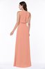 Modern A-line Jewel Chiffon Draped Plus Size Bridesmaid Dresses