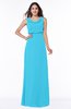 Modern A-line Jewel Chiffon Draped Plus Size Bridesmaid Dresses