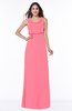 Modern A-line Jewel Chiffon Draped Plus Size Bridesmaid Dresses