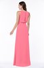 Modern A-line Jewel Chiffon Draped Plus Size Bridesmaid Dresses