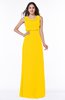 Modern A-line Jewel Chiffon Draped Plus Size Bridesmaid Dresses