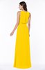 Modern A-line Jewel Chiffon Draped Plus Size Bridesmaid Dresses