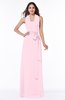Plain A-line Halter Sleeveless Ribbon Plus Size Bridesmaid Dresses
