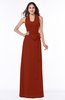 Plain A-line Halter Sleeveless Ribbon Plus Size Bridesmaid Dresses